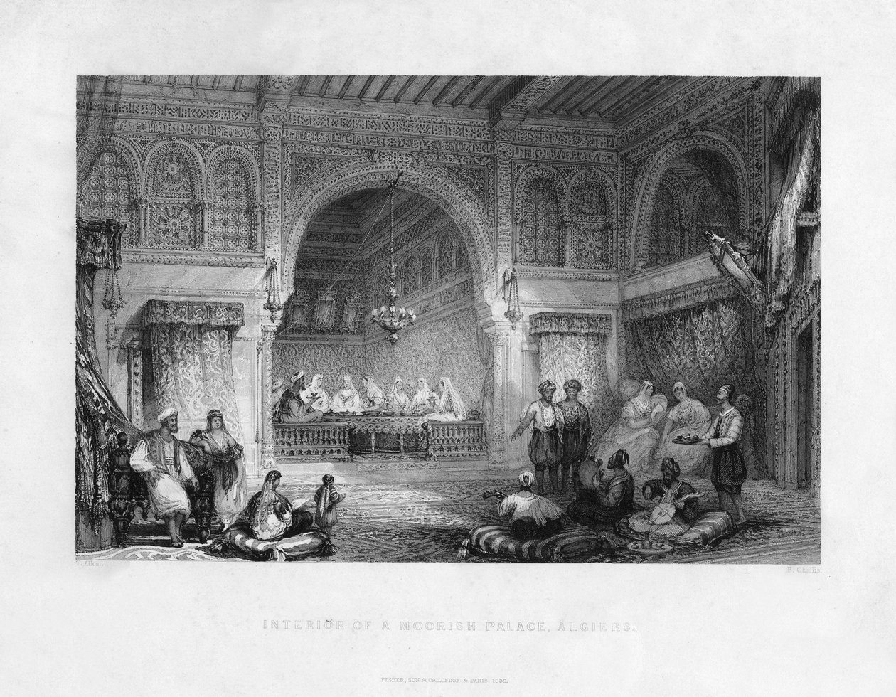 Interior of a Moorish Palace, Algiers, Algeria by E. Challis