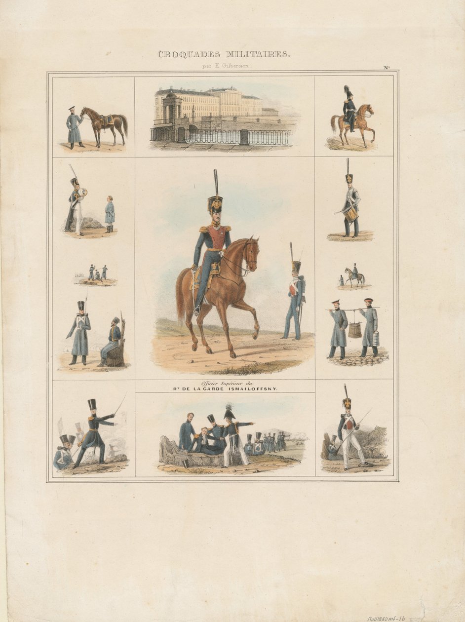 Dress uniforms of the Izmailovsky Regiment by E. Gilbertson