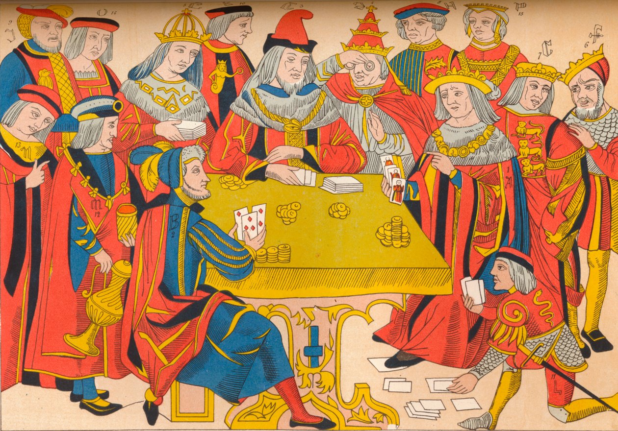 Kings and noblemen playing cards by E. Hauger