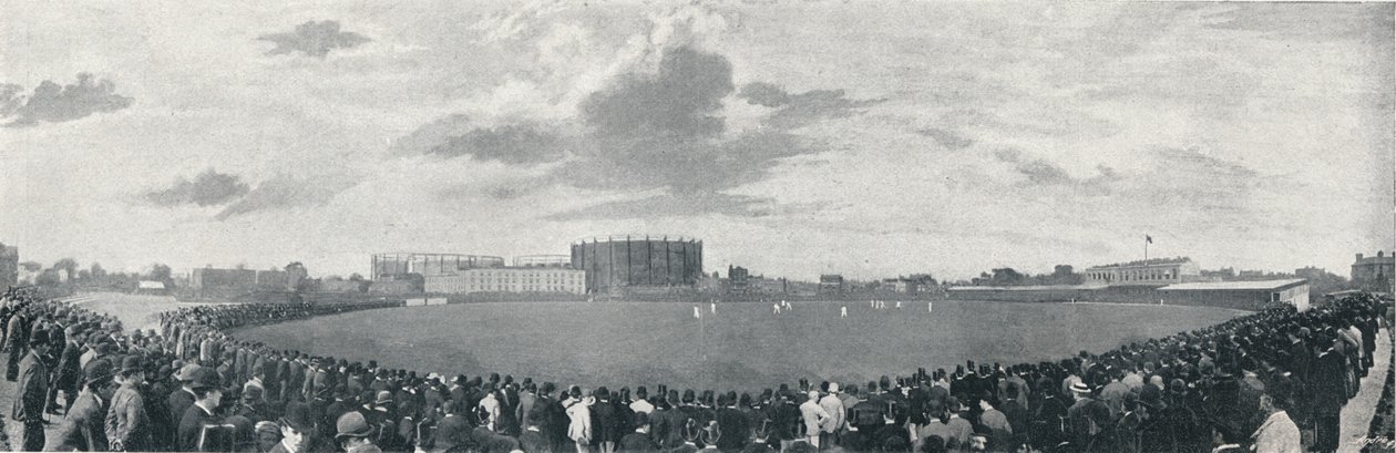 Surrey and Australians Cricket Match at Kennington Oval, c1896 by E Hawkins and Co
