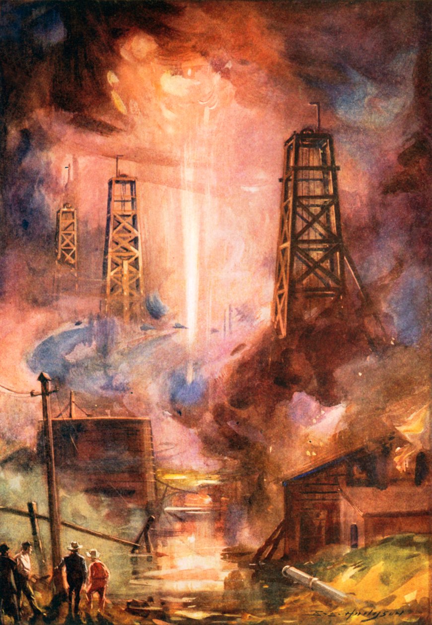 A Blaze in the Oil Field by E. S. (after) Hodgson