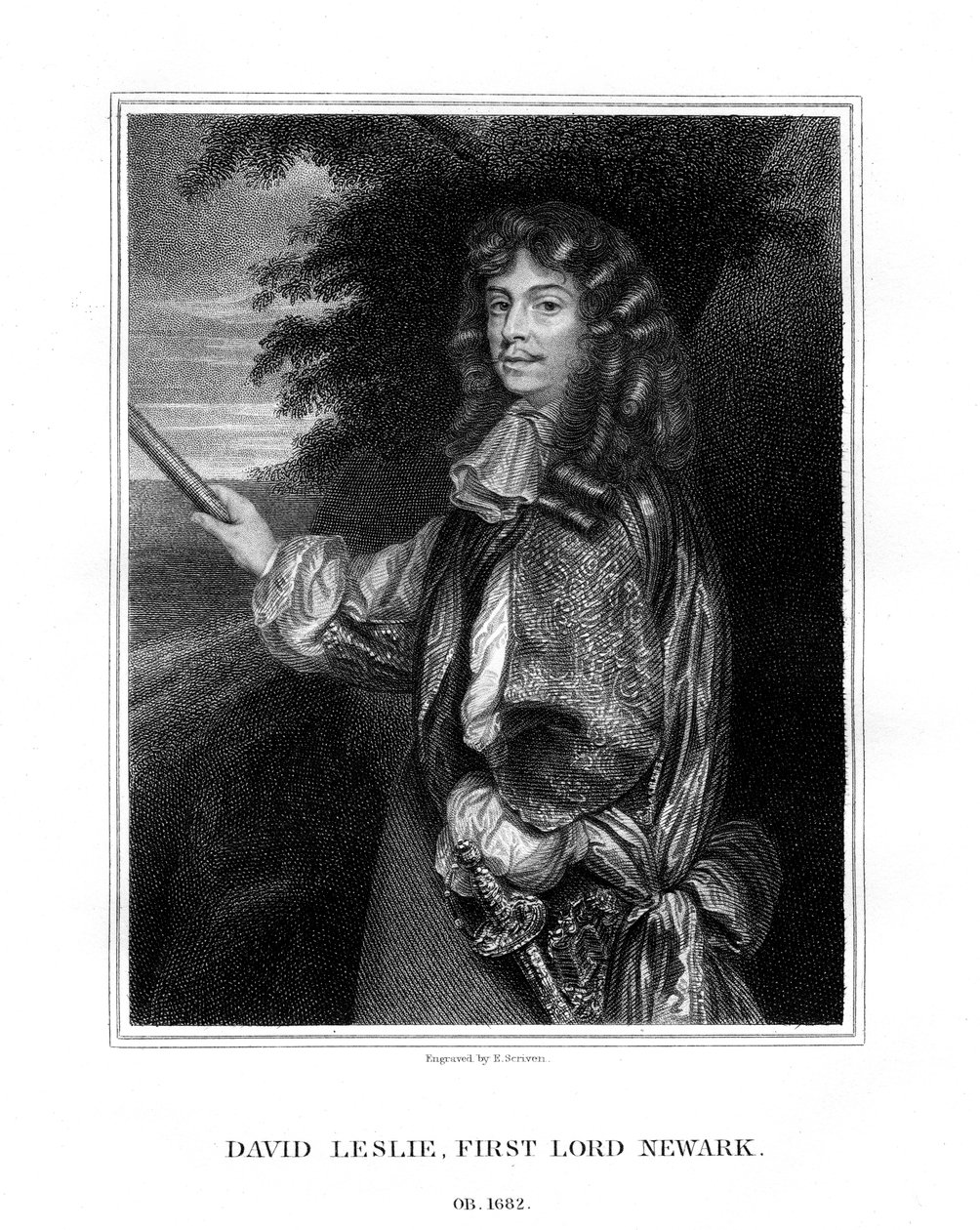 David Leslie, Lord Newark, Scottish cavalry officer by E. Scriven