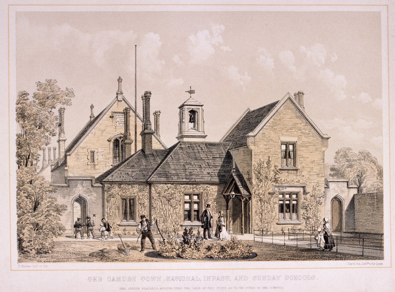 Camden Town Sunday School, London, c1870 by E Walker
