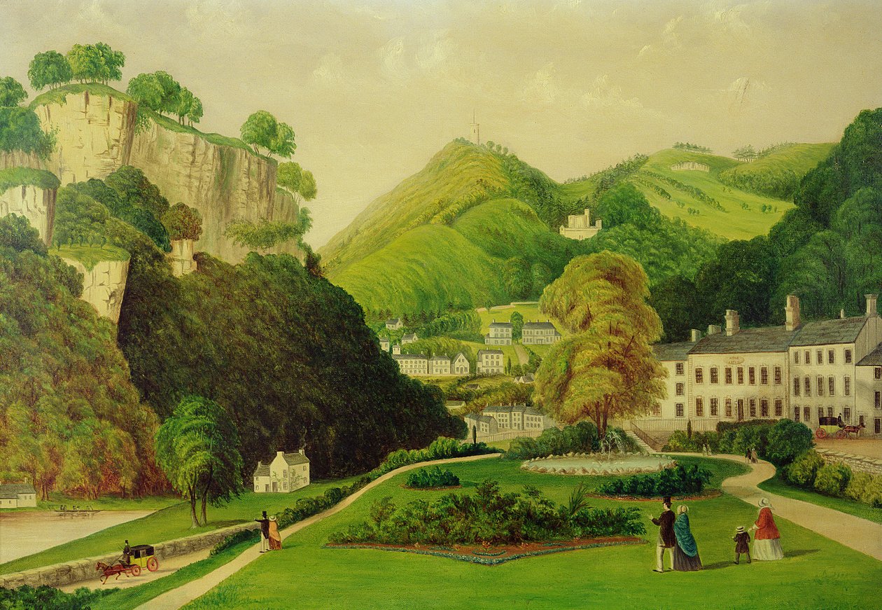 Matlock Bath from the Grounds of the Bath Hotel, 1895 by E. Wray