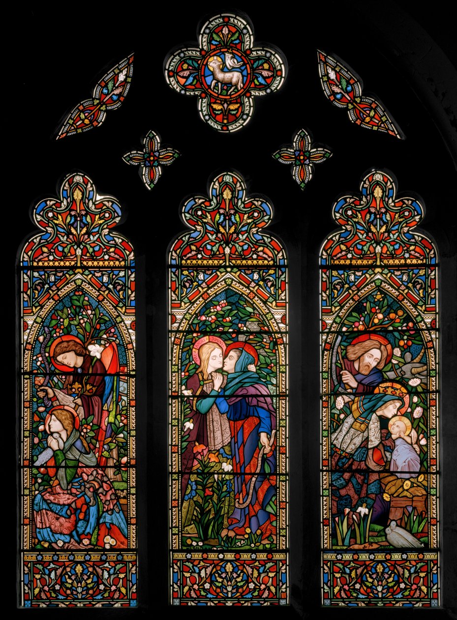 The Annunciation, the Visitation, and the Nativity, c.1860 by E. and Halliday Burne Jones