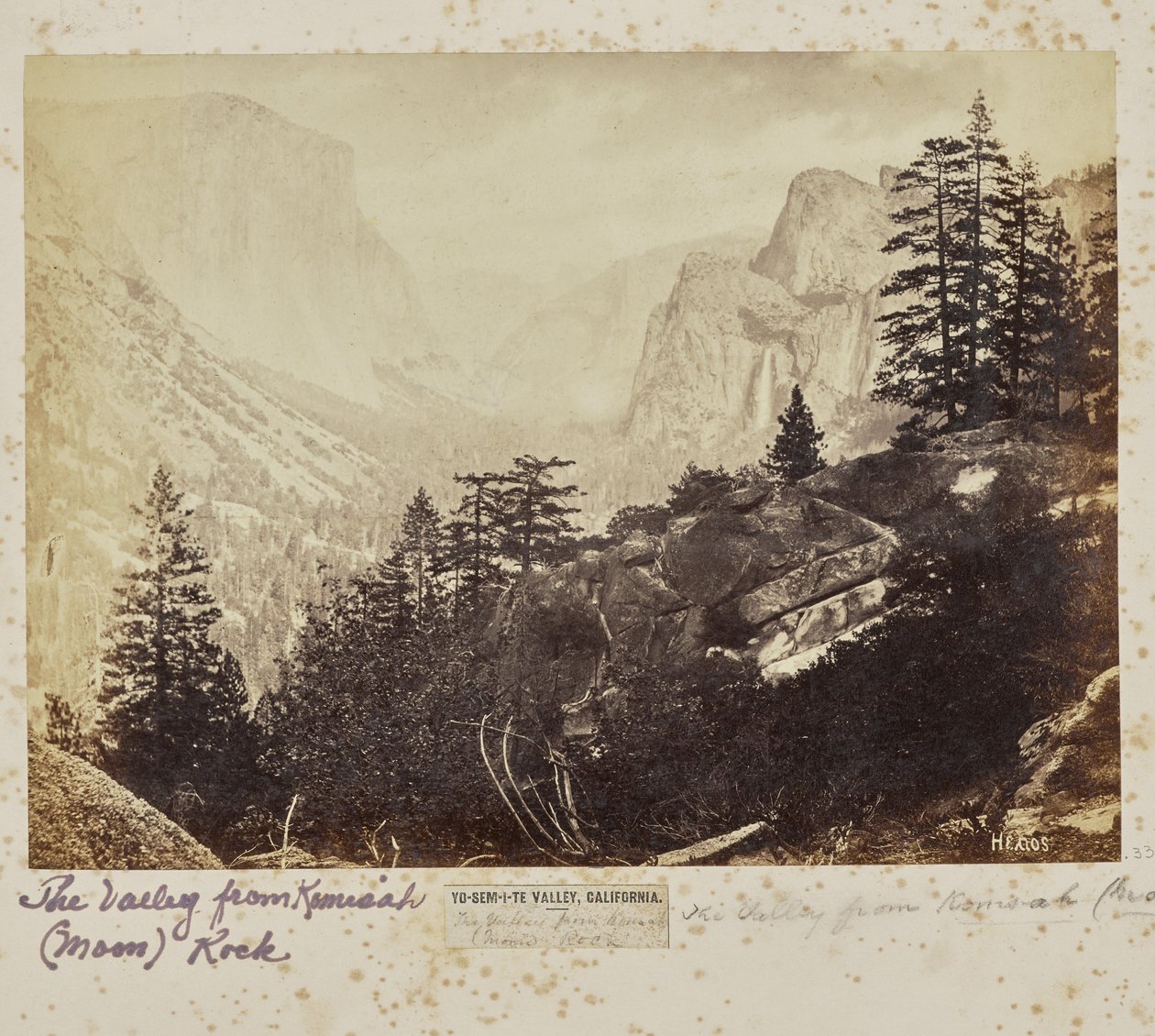 Yosemite Valley, California. The Valley from Komah (Moon) Rock by Eadweard J. Muybridge