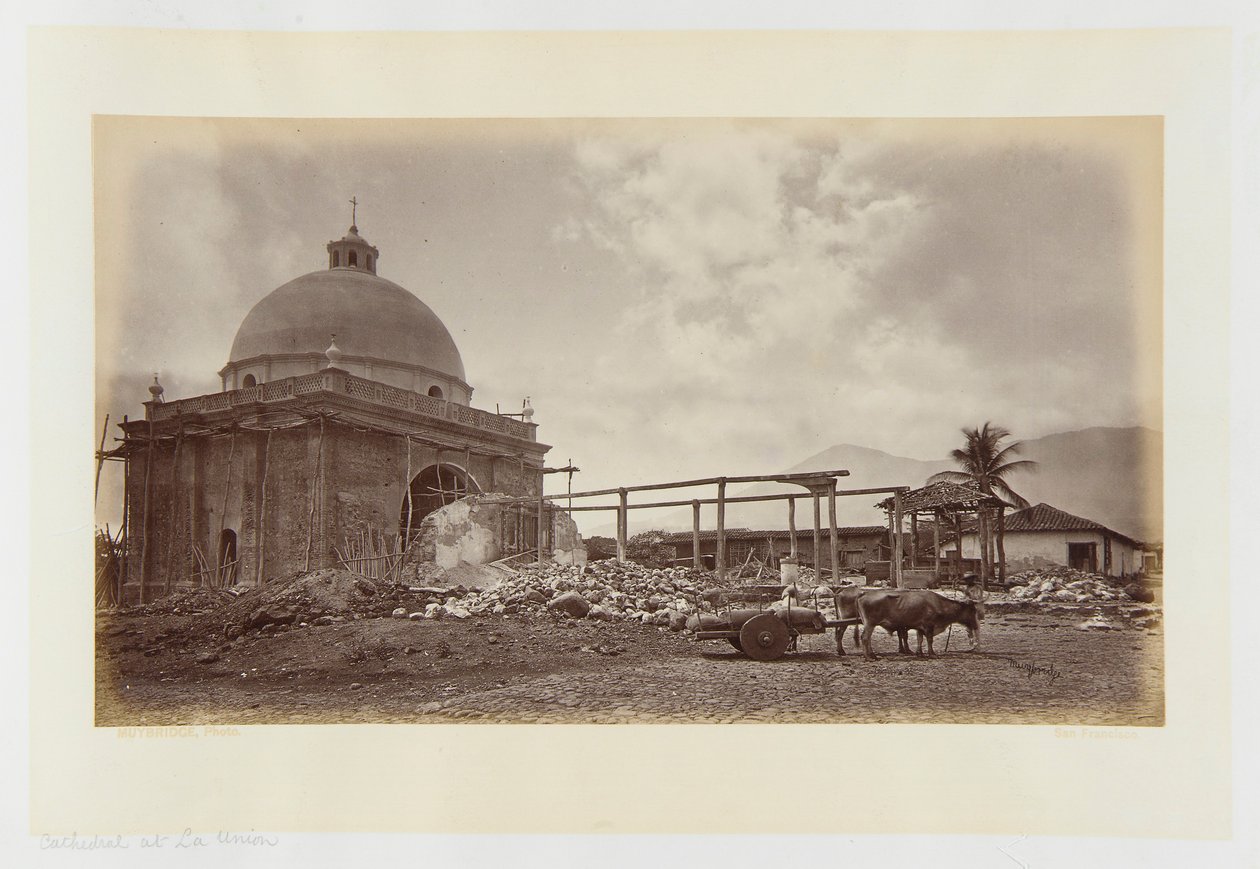 Cathedral at La Union, El Salvador by Eadweard Muybridge