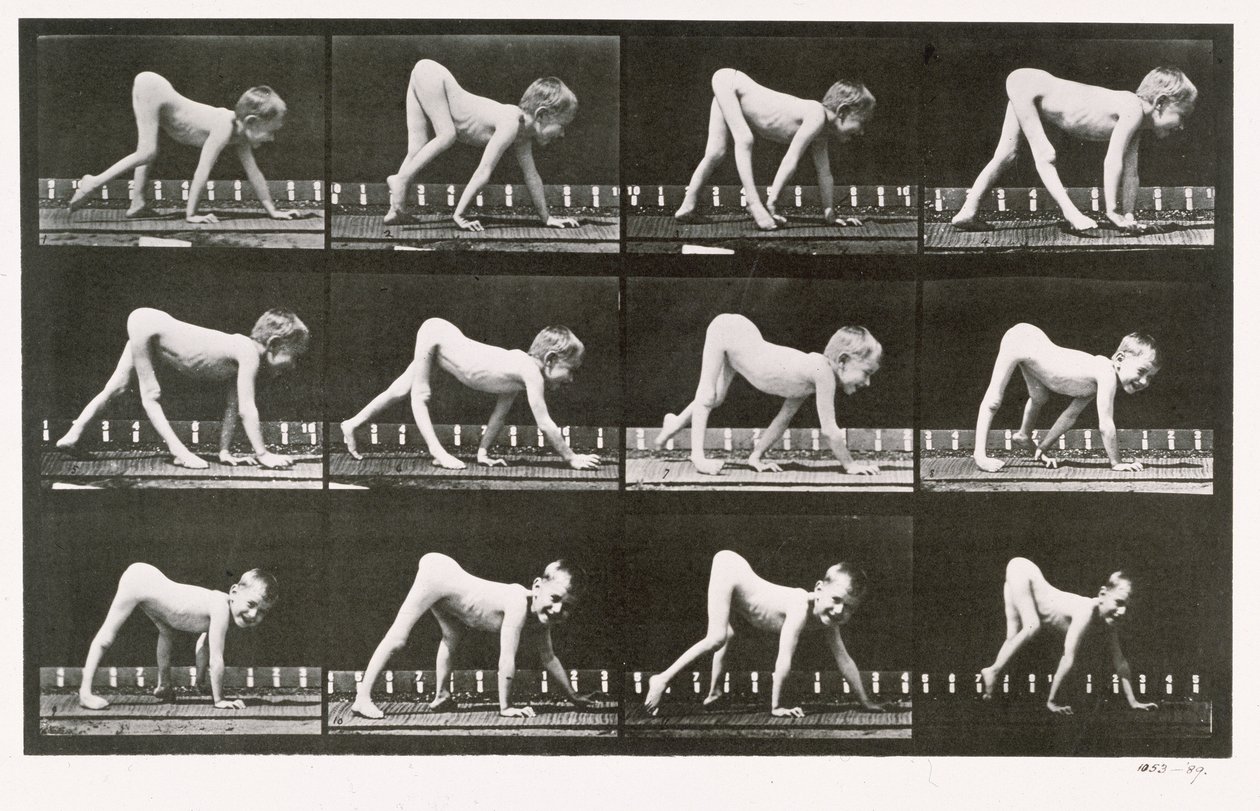 Handicapped boy crawling, plate 539 from 