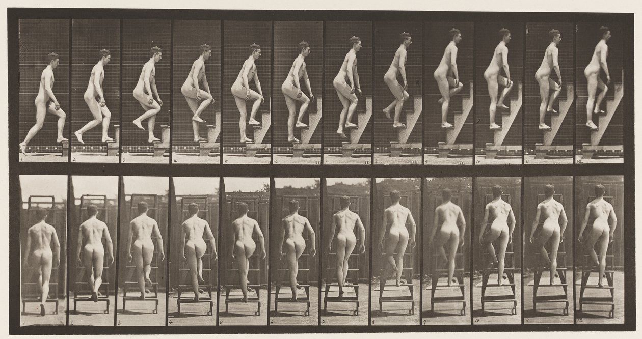Plate 109. Ascending Stepladder by Eadweard Muybridge