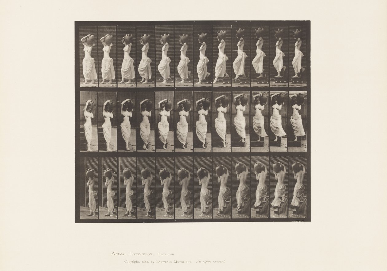 Descending Incline, Turning Water Jar on Left Shoulder by Eadweard Muybridge