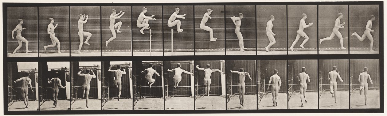 Plate 154. Jumping; Running Straight, High Jump by Eadweard Muybridge