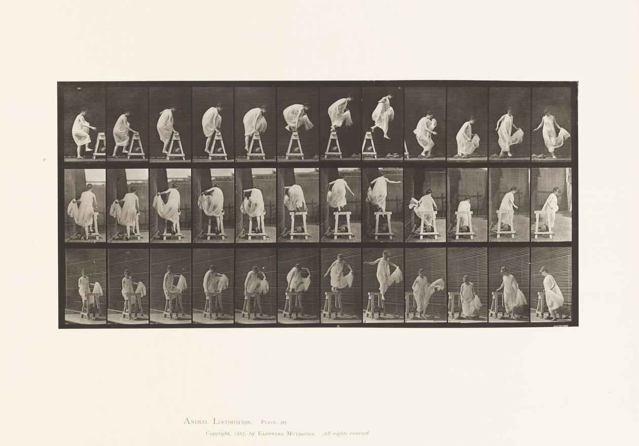 Stepping on a Trestle; Jumping Down, Turning by Eadweard Muybridge