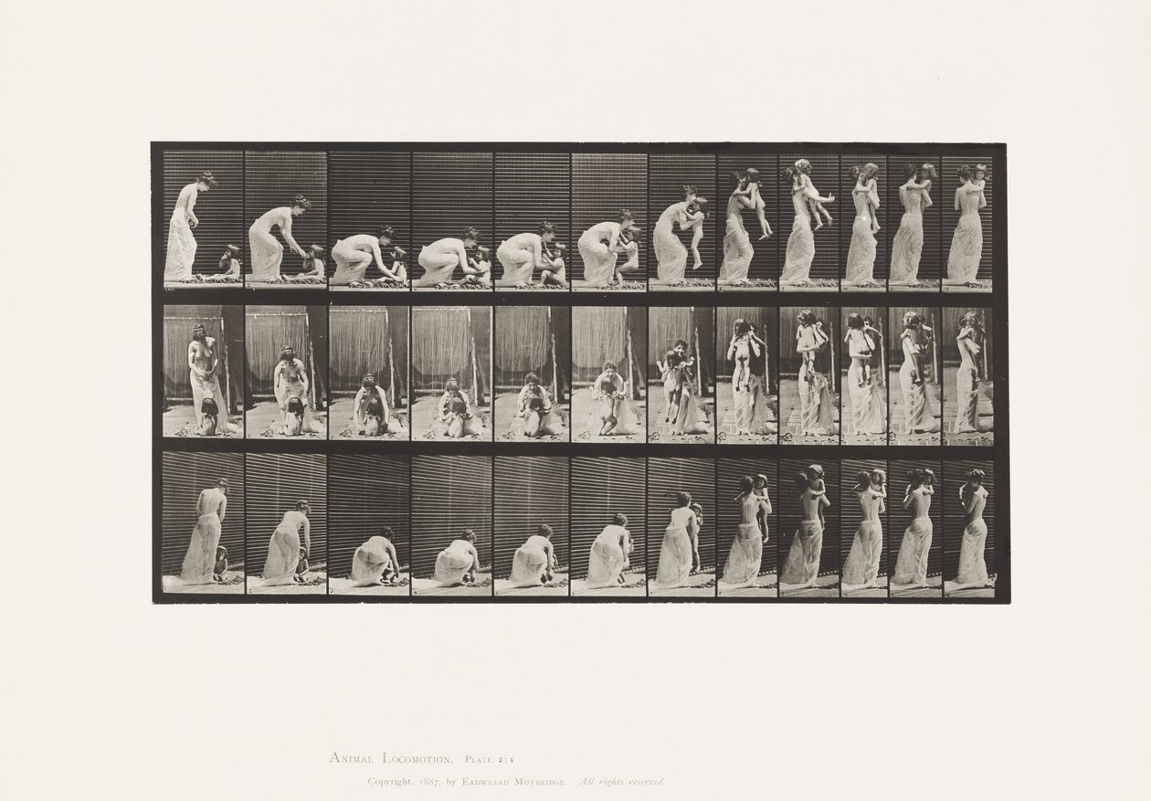 Plate 214. Lifting Child (70) from the Ground, Turning Around by Eadweard Muybridge