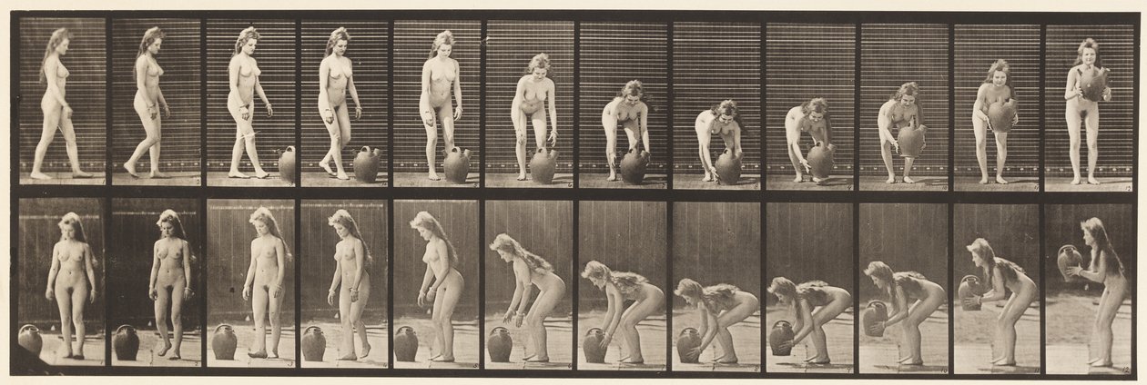 Plate 228. Turning & Lifting Water Jar from the Ground by Eadweard Muybridge