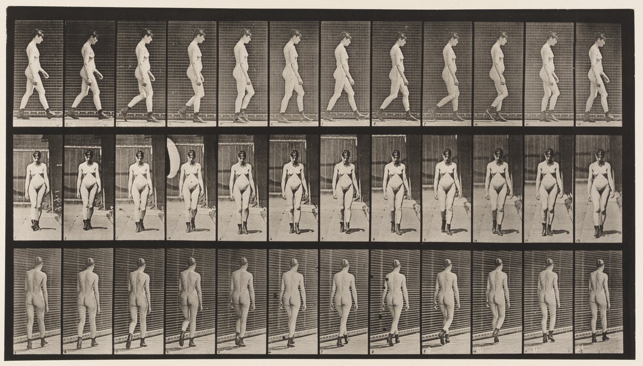 Walking, With High-Heeled Boots On by Eadweard Muybridge