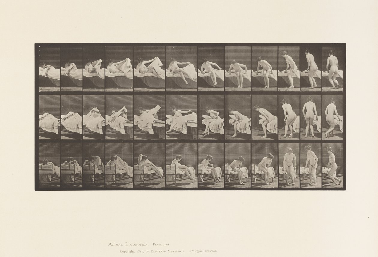 Getting Out of Bed and Preparing to Kneel (Plate 264) by Eadweard Muybridge
