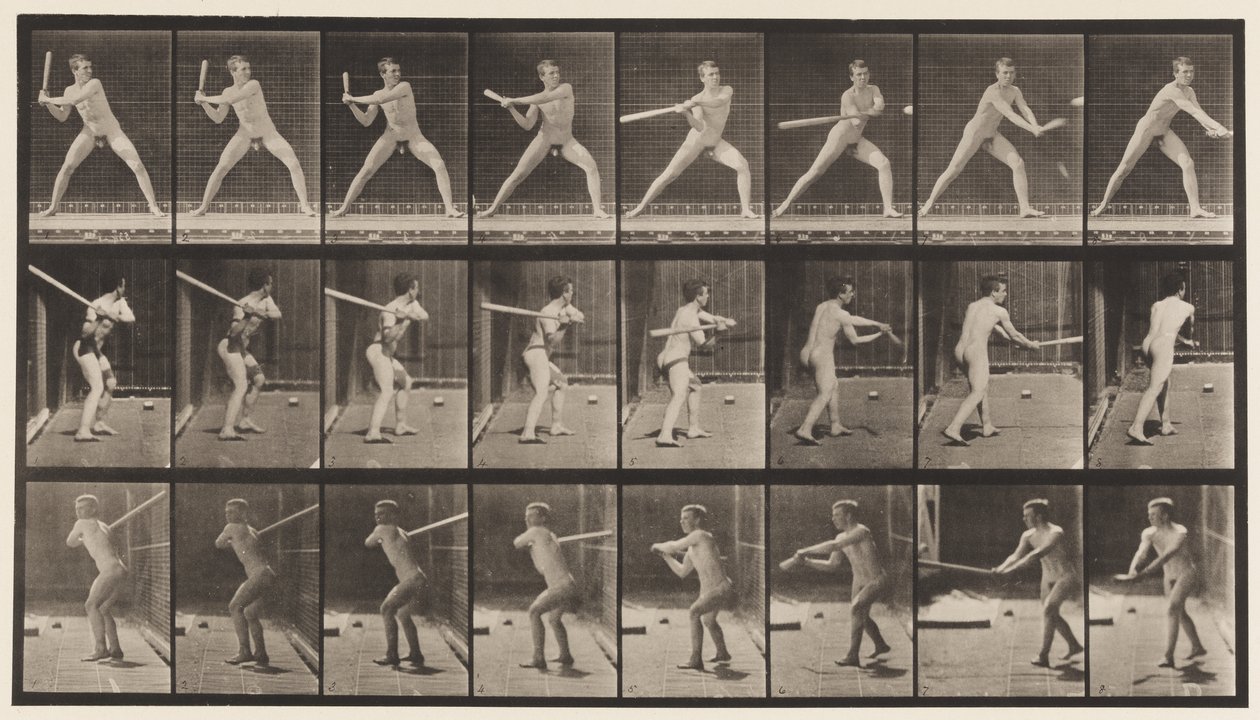 Plate 276. Base-ball; Batting by Eadweard Muybridge
