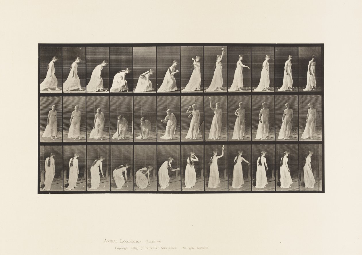 Picking up a Ball and Throwing It by Eadweard Muybridge