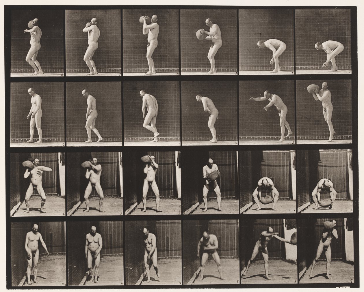 Plate 312. Heaving a 75-lb Rock by Eadweard Muybridge