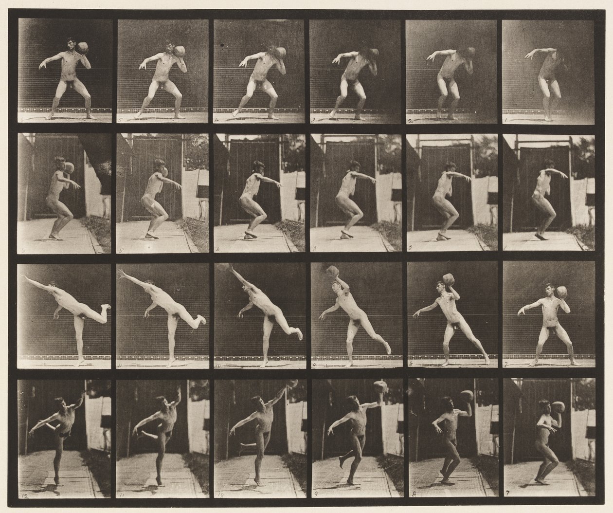 Heaving a 20-lb Rock by Eadweard Muybridge