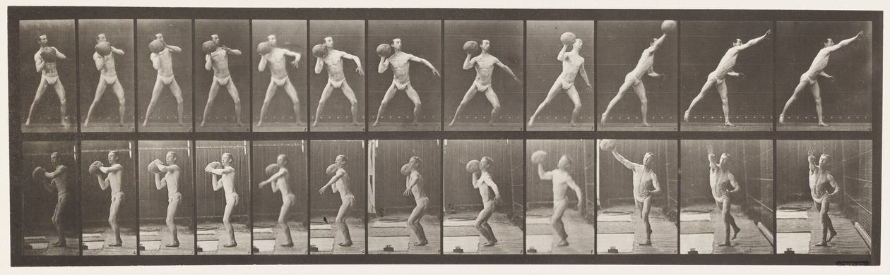 Plate 319. Heaving a 75-lb Rock by Eadweard Muybridge