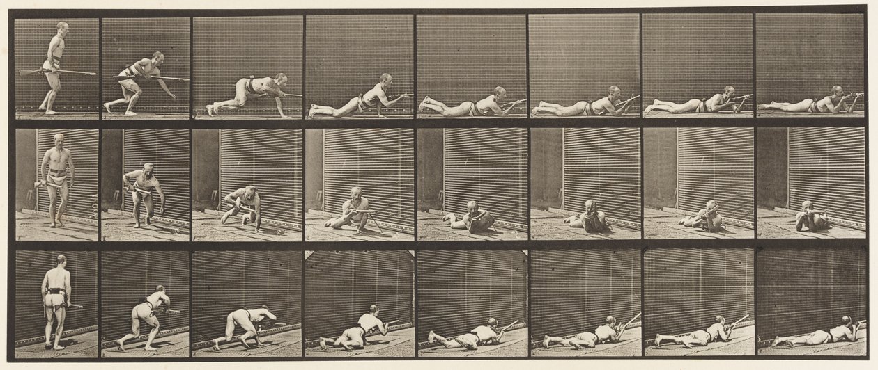 Lying Prone and Firing by Eadweard Muybridge