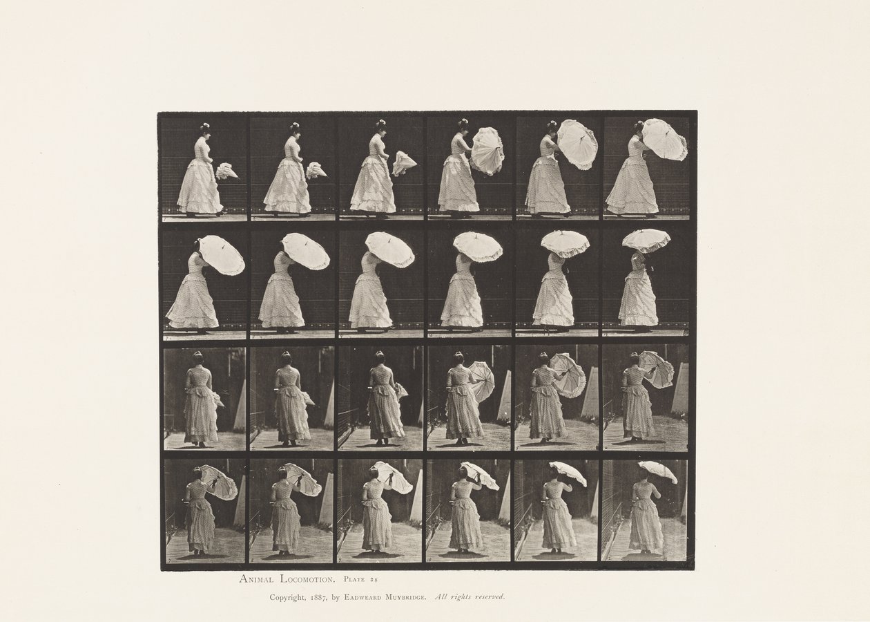 Walking, Opening Parasol by Eadweard Muybridge