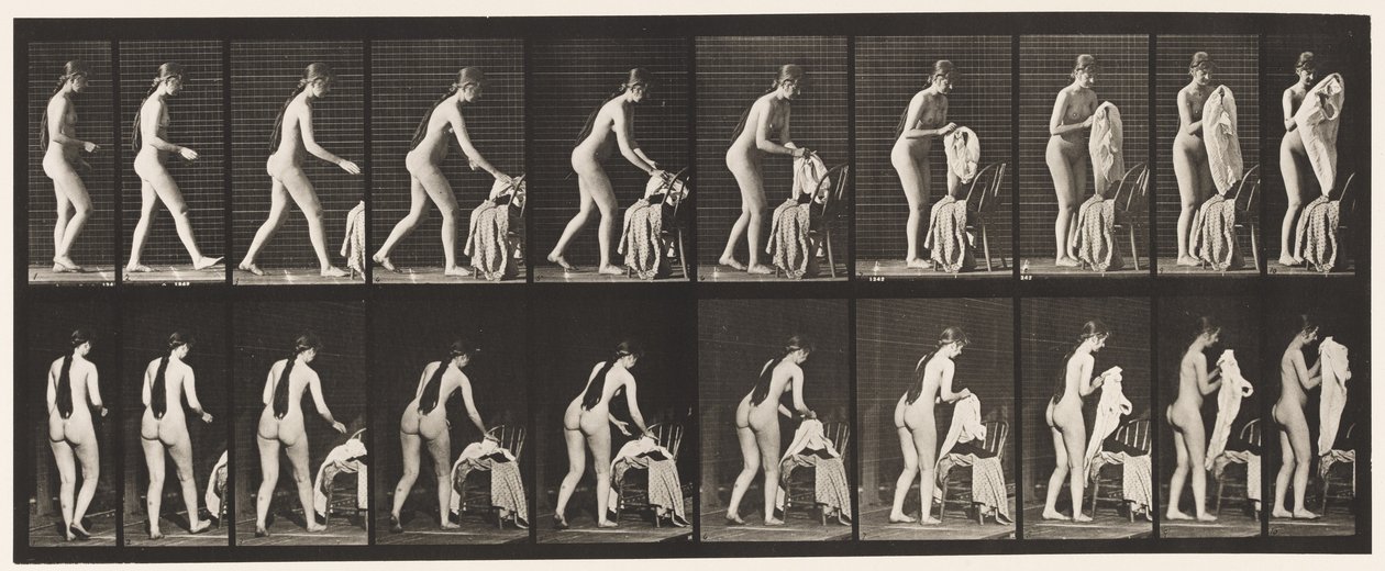 Plate 415. Toilet, Preparing to Put on Clothing by Eadweard Muybridge