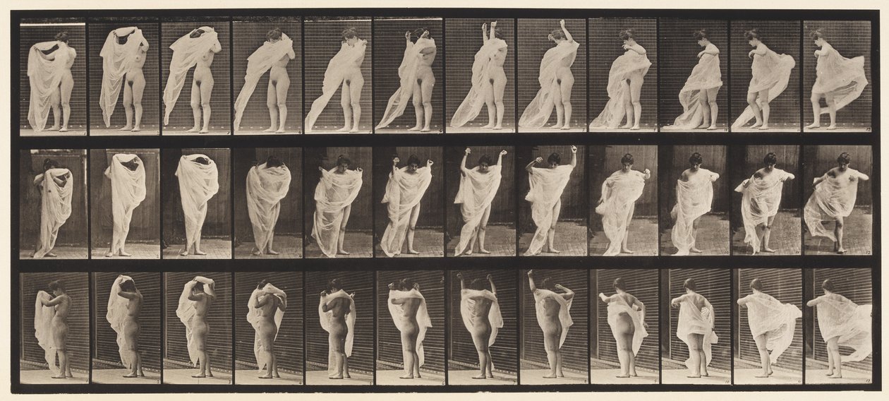 Toilet, Putting on Dress by Eadweard Muybridge