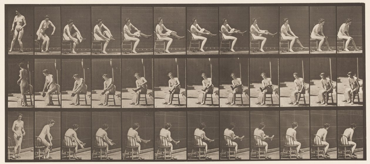 Toilet, Sitting and Putting on Stockings by Eadweard Muybridge