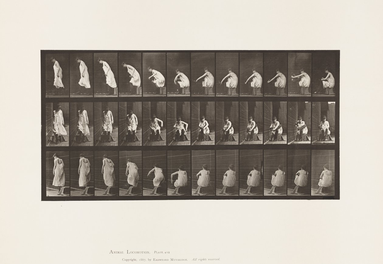Toilet; Putting on Boots and Rising from Chair by Eadweard Muybridge