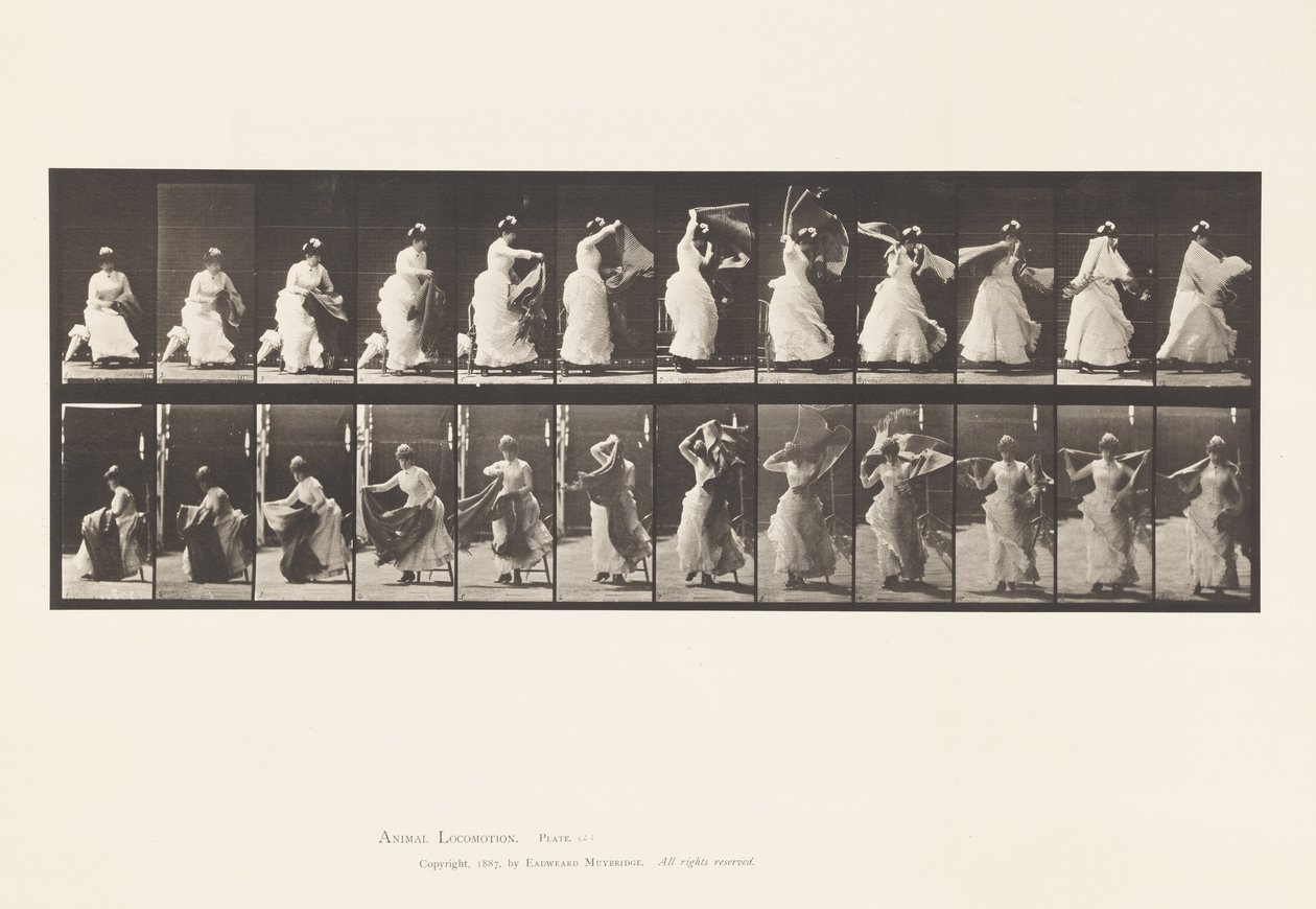 Toilet; Rising from Chair, and Putting on Shawl by Eadweard Muybridge