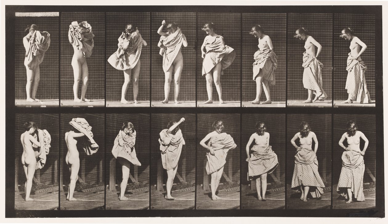 Toilet, Putting on Dress and Turning Around by Eadweard Muybridge