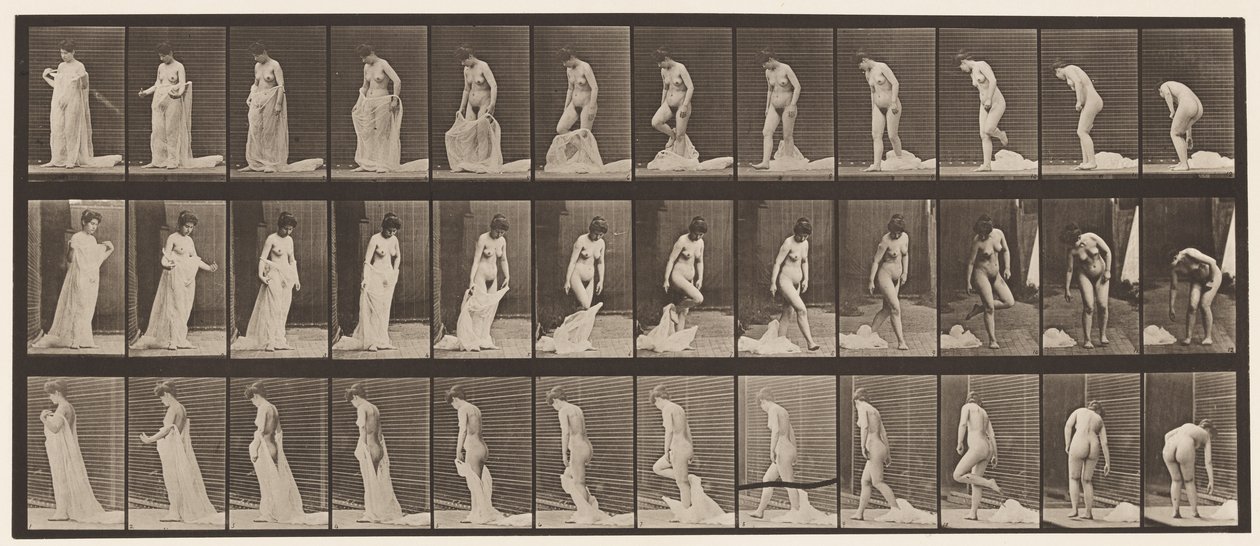 Plate 430. Toilet; Taking Off Clothing by Eadweard Muybridge