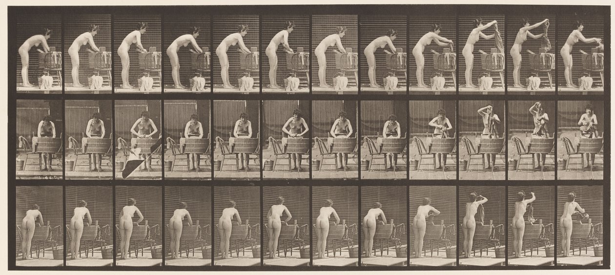 Plate 432. Washing Clothes at Tub by Eadweard Muybridge