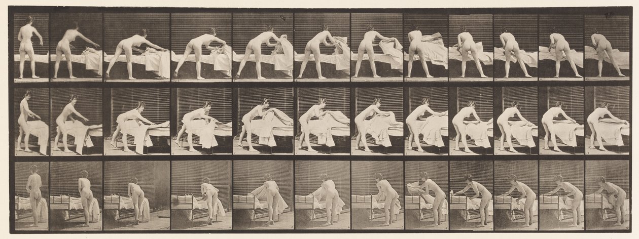 Plate 436. Making Up a Bed by Eadweard Muybridge