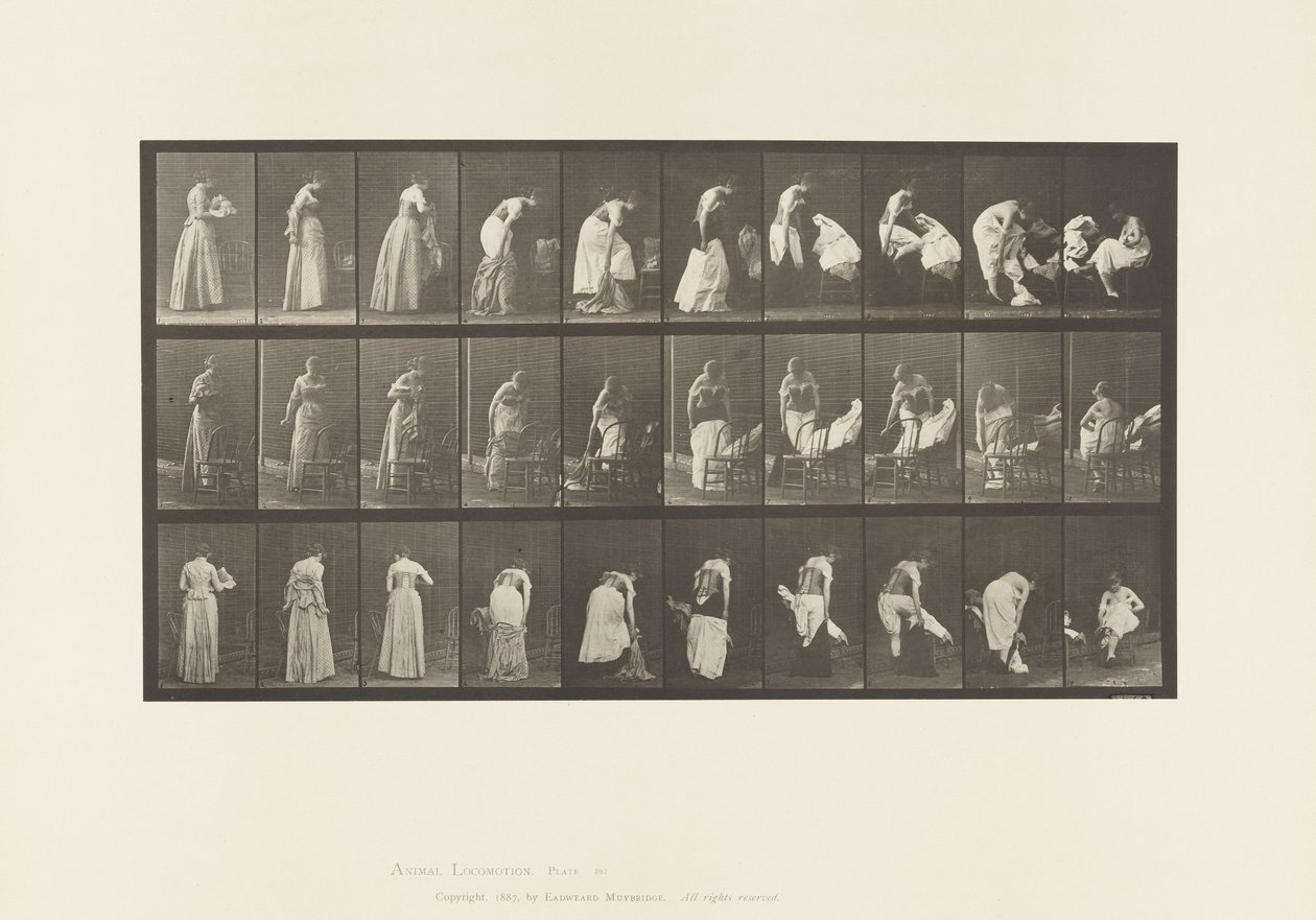 Plate 497. Miscellaneous Phases of the Toilet, 1885 by Eadweard Muybridge