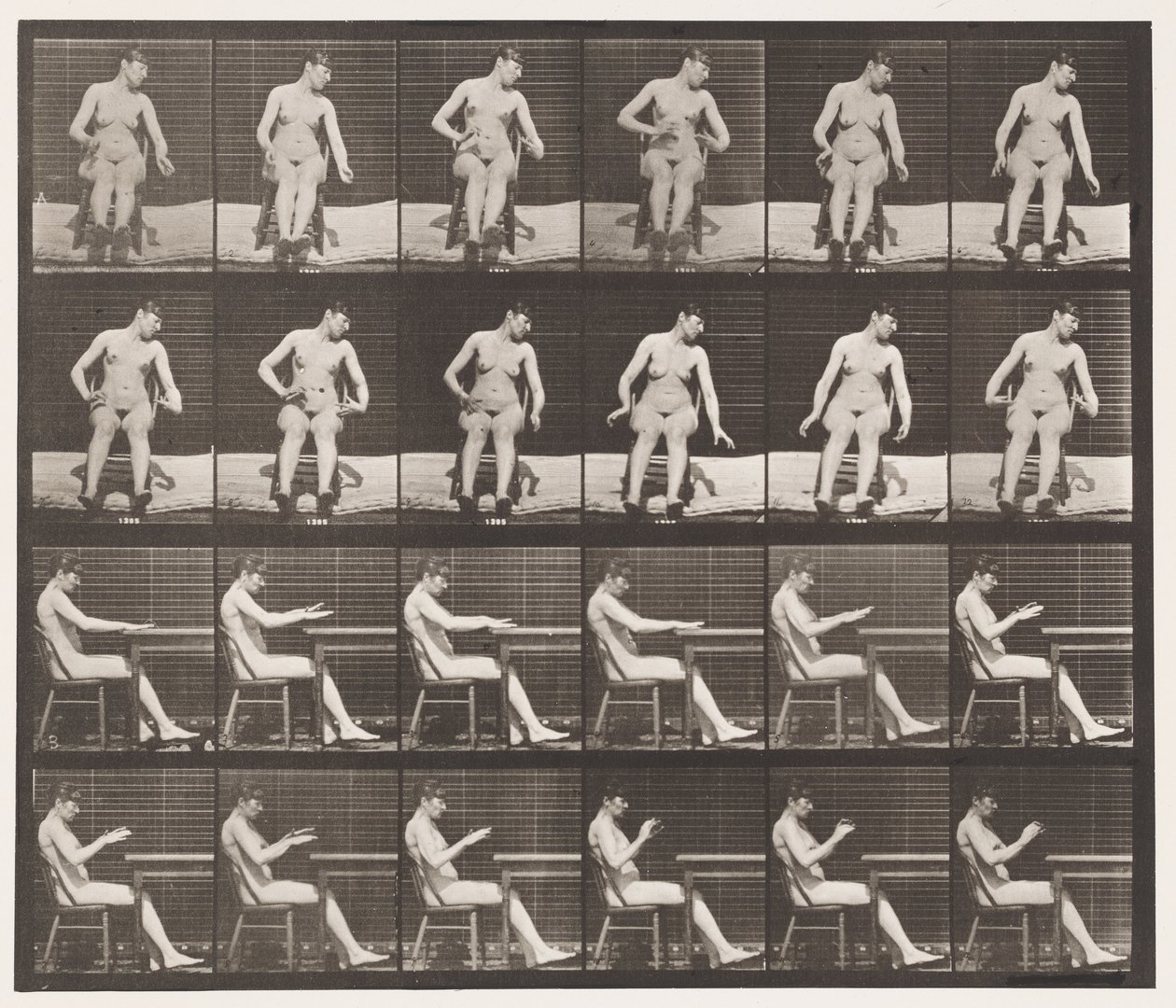 Plate 545. Artificially-Induced Convulsions; A, B, While Sitting by Eadweard Muybridge