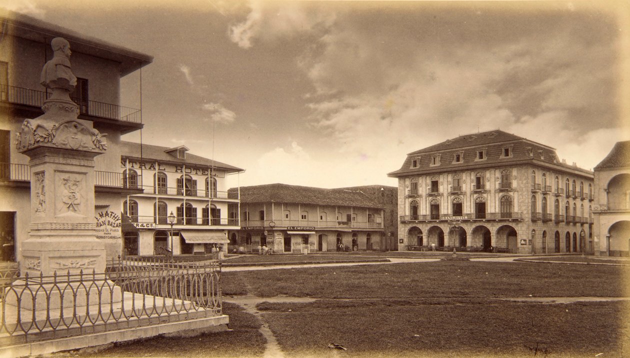 The Plaza, Panama by Eadweard Muybridge