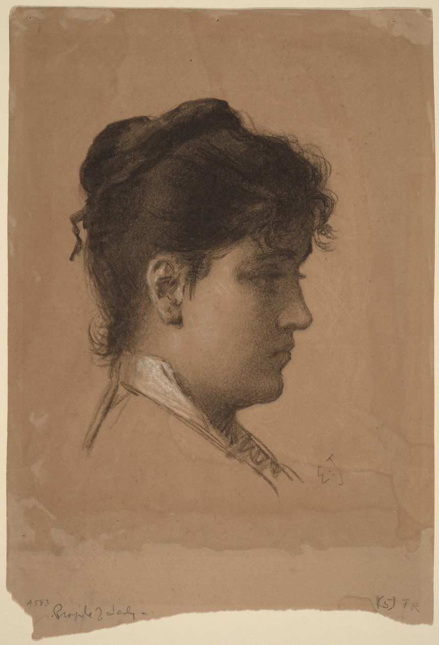 Head of a Young Woman by Eastman Johnson