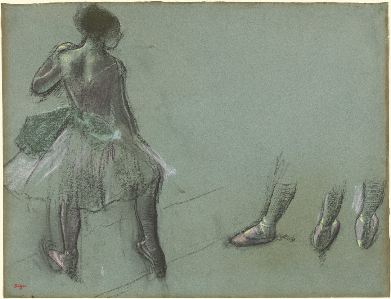 Dancer Seen from Behind and Three Studies of Feet by Edgar Degas