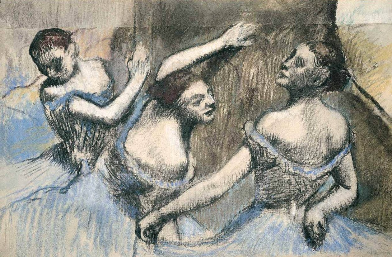 Three Ballerinas by Edgar Degas