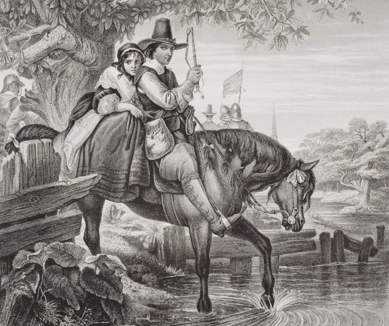 Charles II in Disguise, Aided in His Escape by Jane Lane after Defeat at the Battle of Worcester in 1651, from 