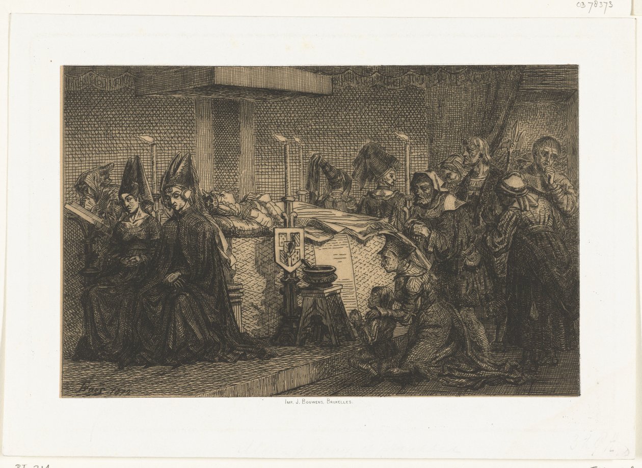 Mary of Burgundy on Her Bier by Edgar Alfred Baes