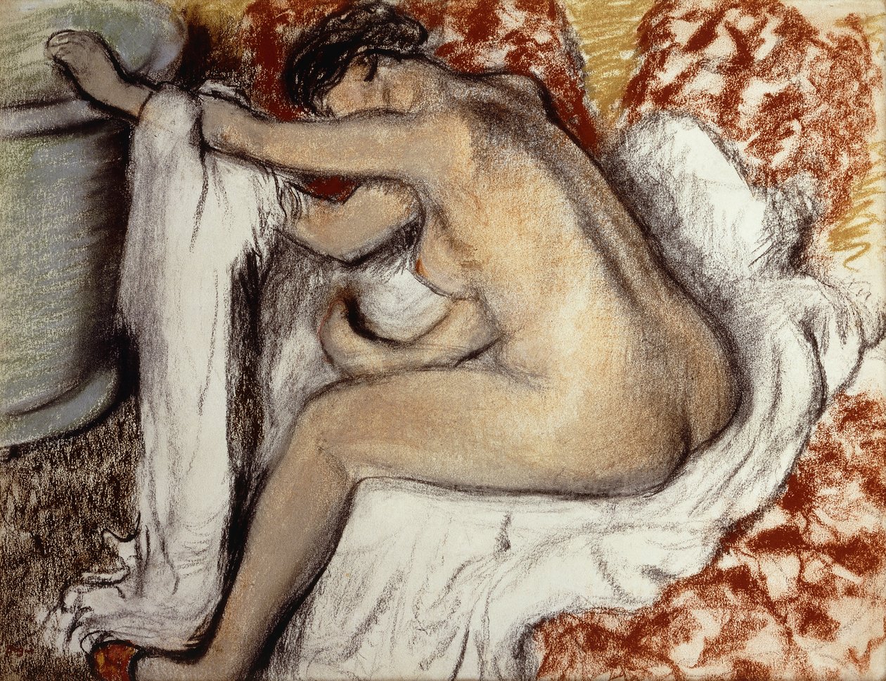 After the Bath, Woman Drying by Edgar Degas