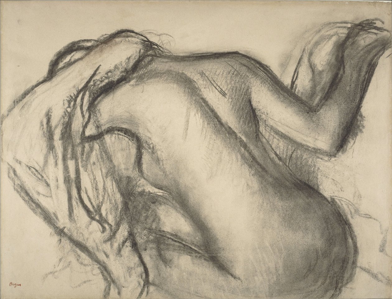 After the Bath, Woman Drying Her Hair by Edgar Degas