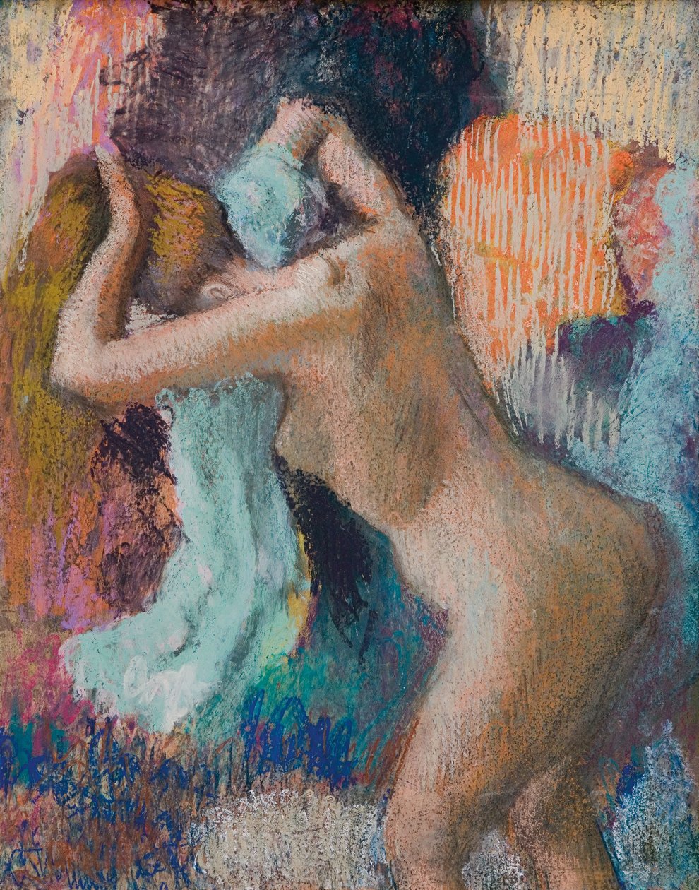After the Bath, Woman Drying Herself by Edgar Degas