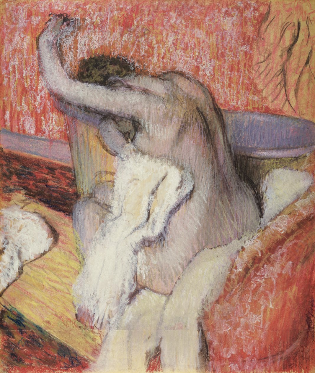 After the Bath, Woman Drying Herself by Edgar Degas