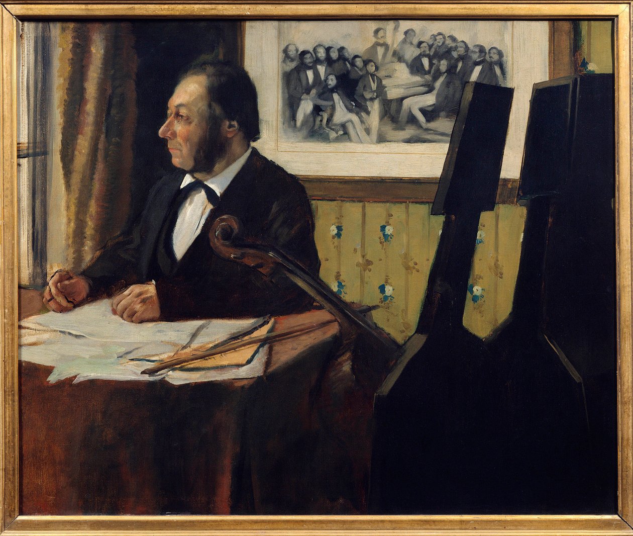 Portrait of Louis-Marie Pilet (1815-1877), cellist in the orchestra of the Opera by Edgar Degas