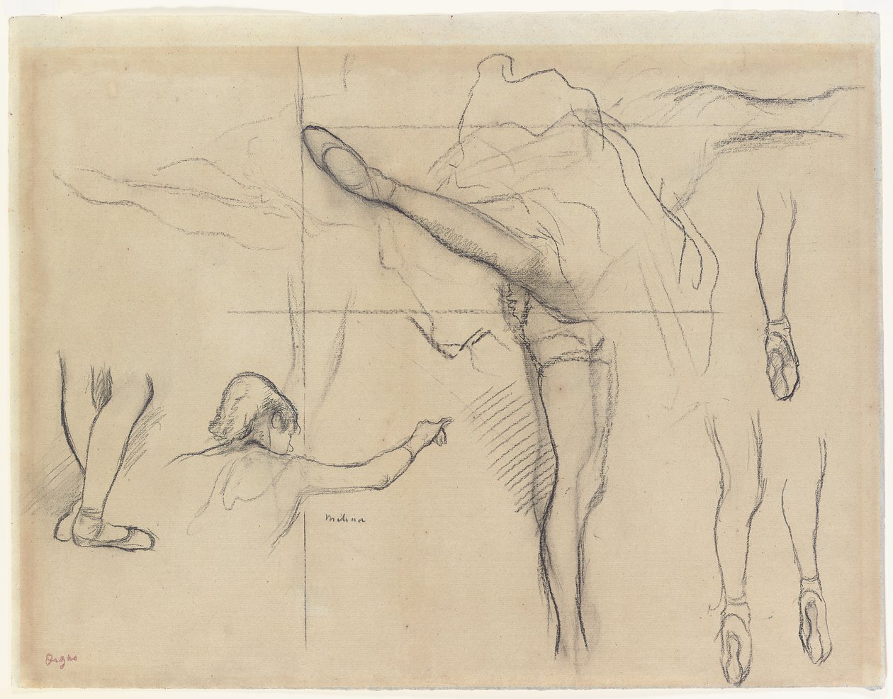Dancer - Six Sketches by Edgar Degas